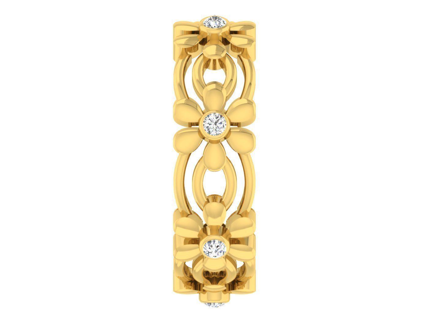 Diamond band ring 3dm stl obj gltf glb 3mf renders details 3D print model_7