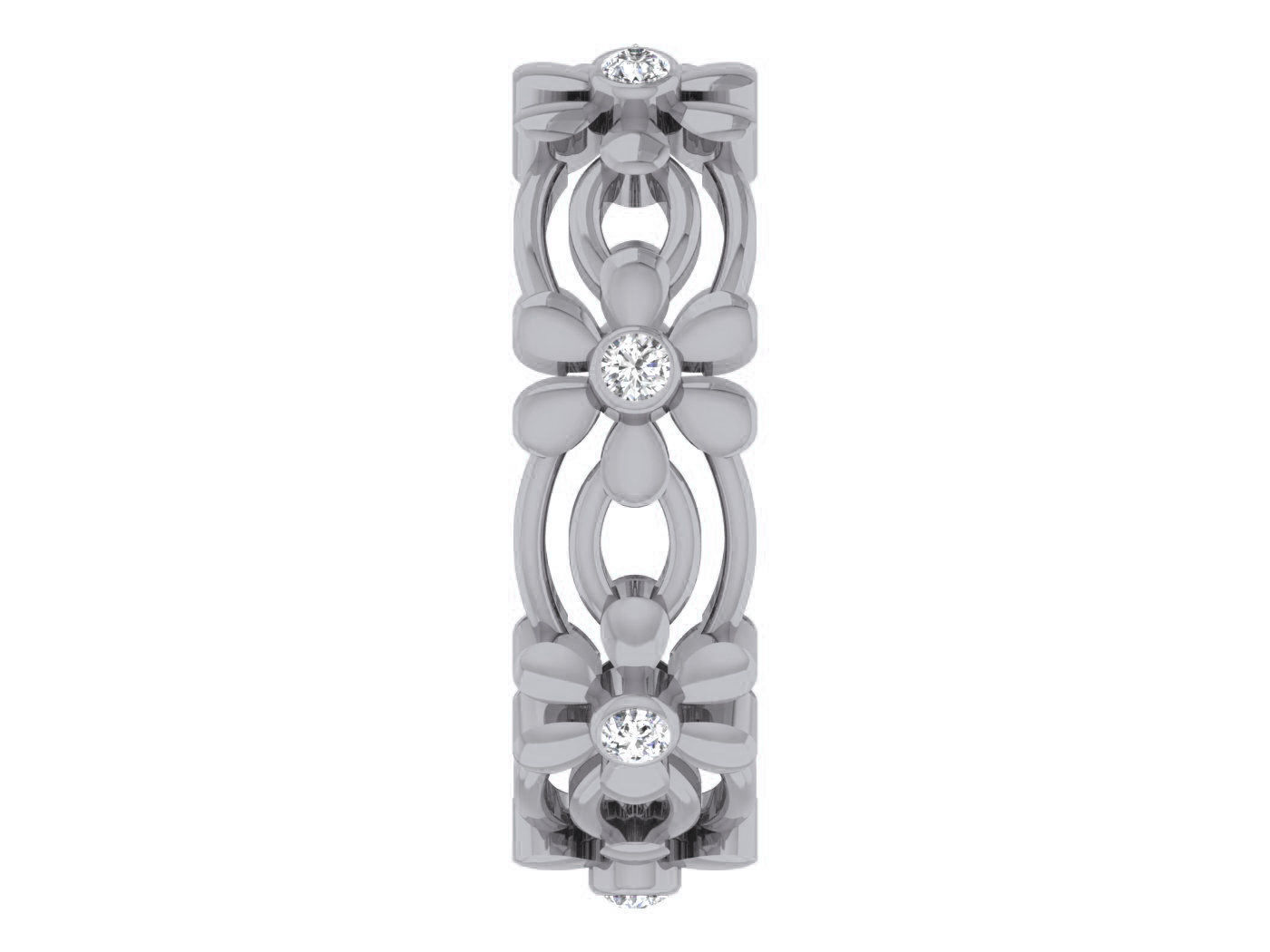 Diamond band ring 3dm stl obj gltf glb 3mf renders details 3D print model_9