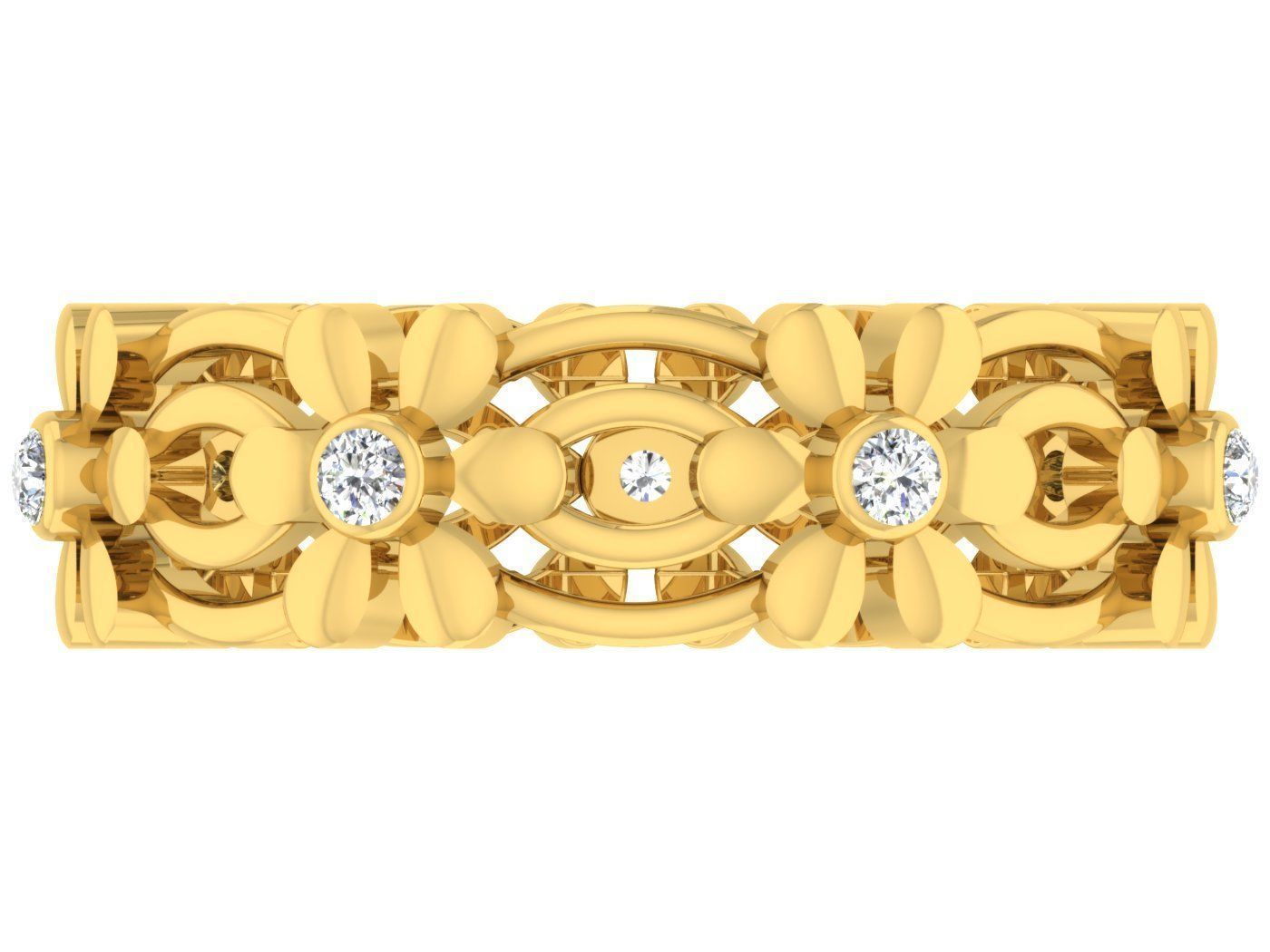 Diamond band ring 3dm stl obj gltf glb 3mf renders details 3D print model_12