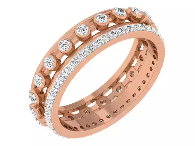 Diamond band ring 3dm stl obj gltf glb 3mf renders details