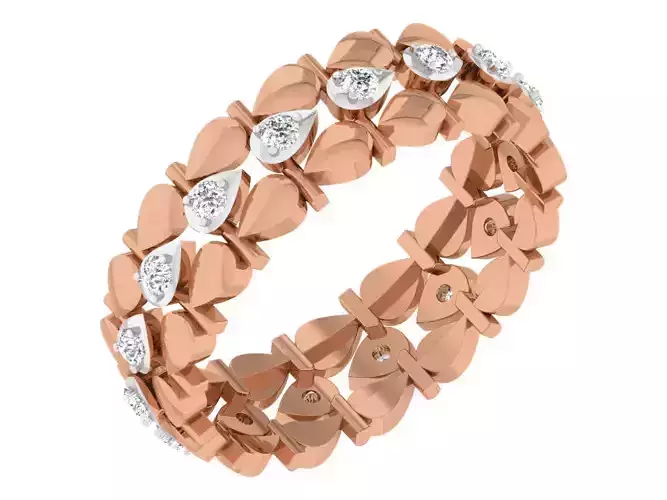 Diamond band ring 3dm stl obj gltf glb 3mf renders details