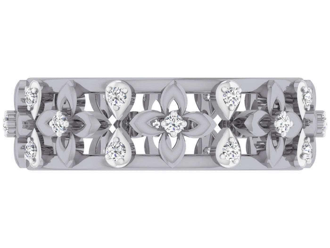 Diamond band ring 3dm stl obj gltf glb 3mf renders details 3D print model_11