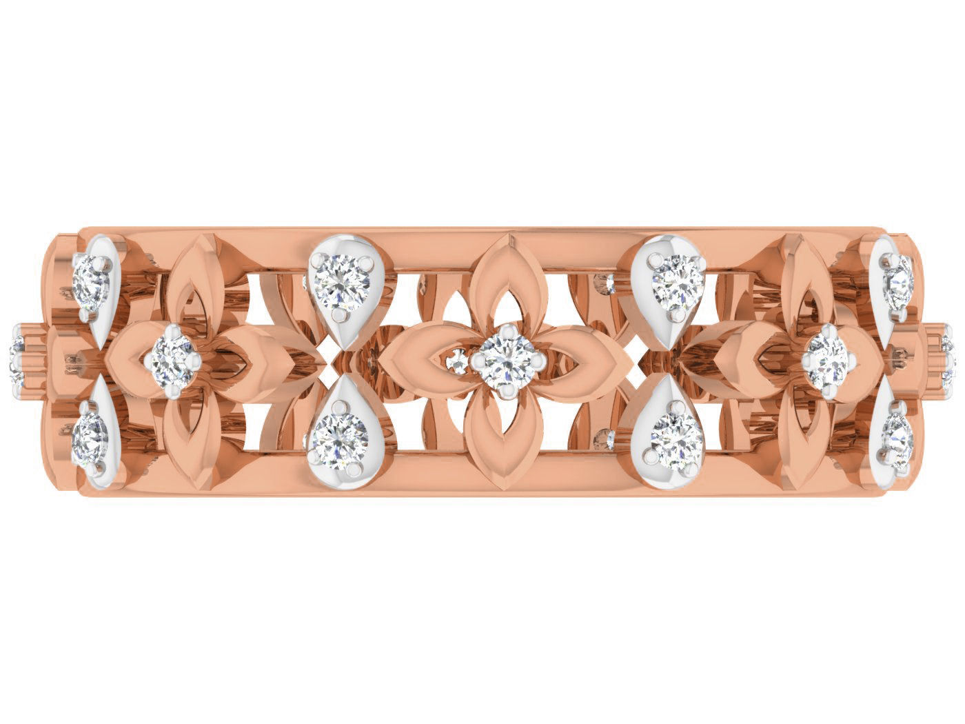 Diamond band ring 3dm stl obj gltf glb 3mf renders details 3D print model_12