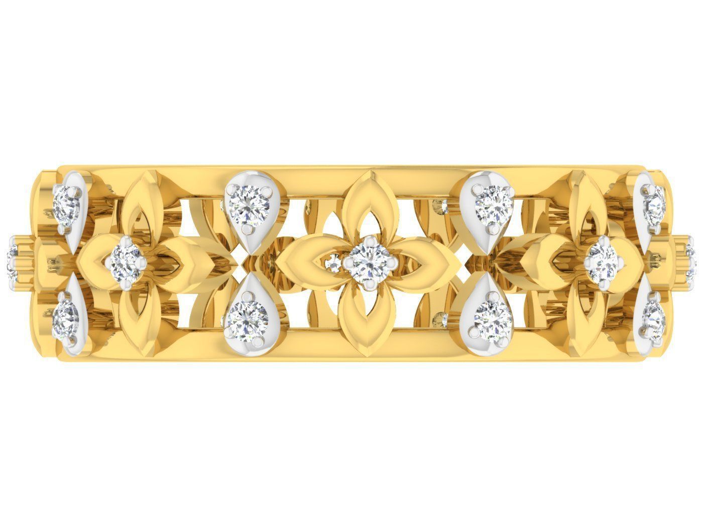 Diamond band ring 3dm stl obj gltf glb 3mf renders details 3D print model_10