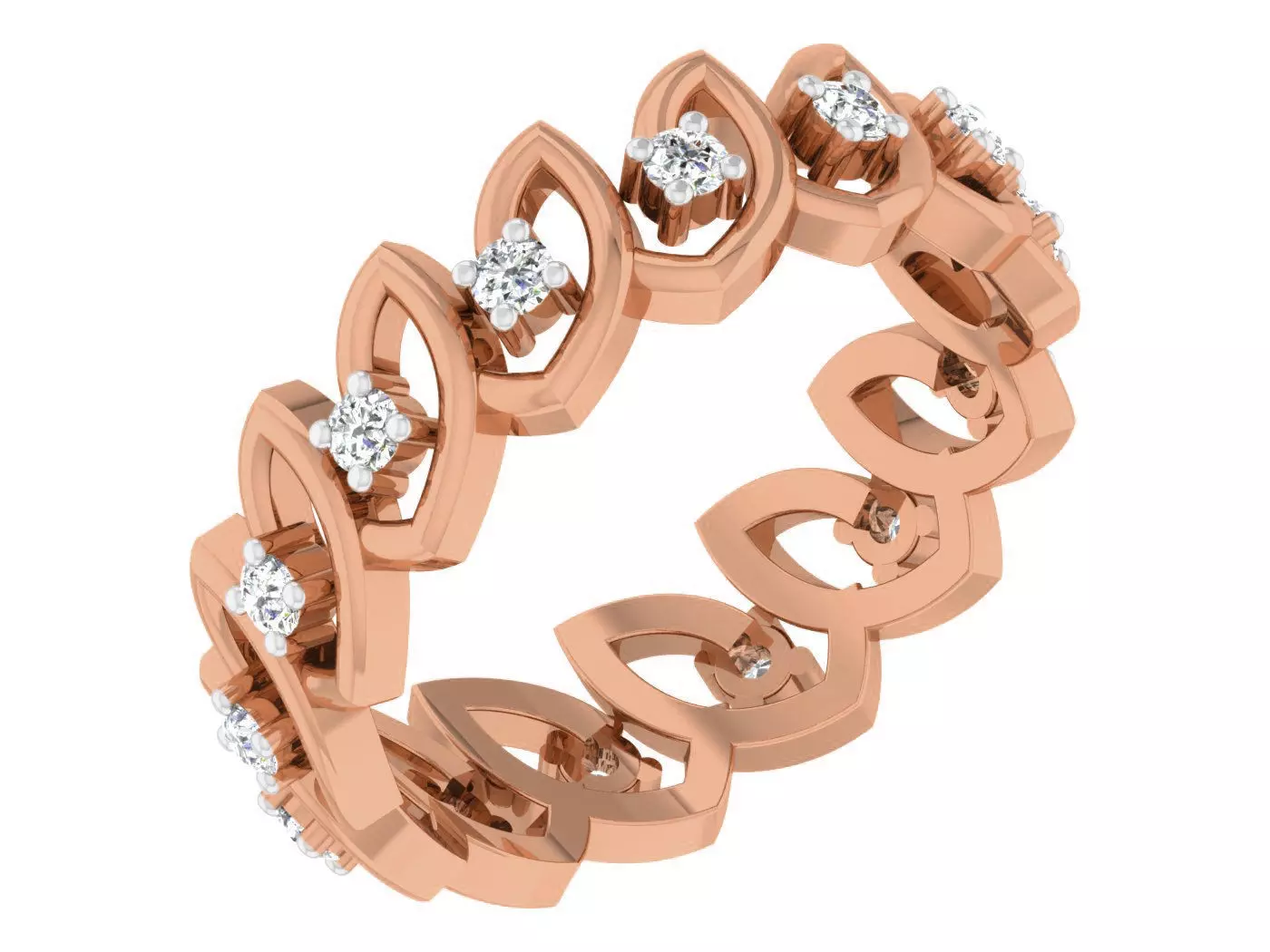 Diamond Link band ring 3dm stl obj gltf glb 3mf renders details 3D print model_0