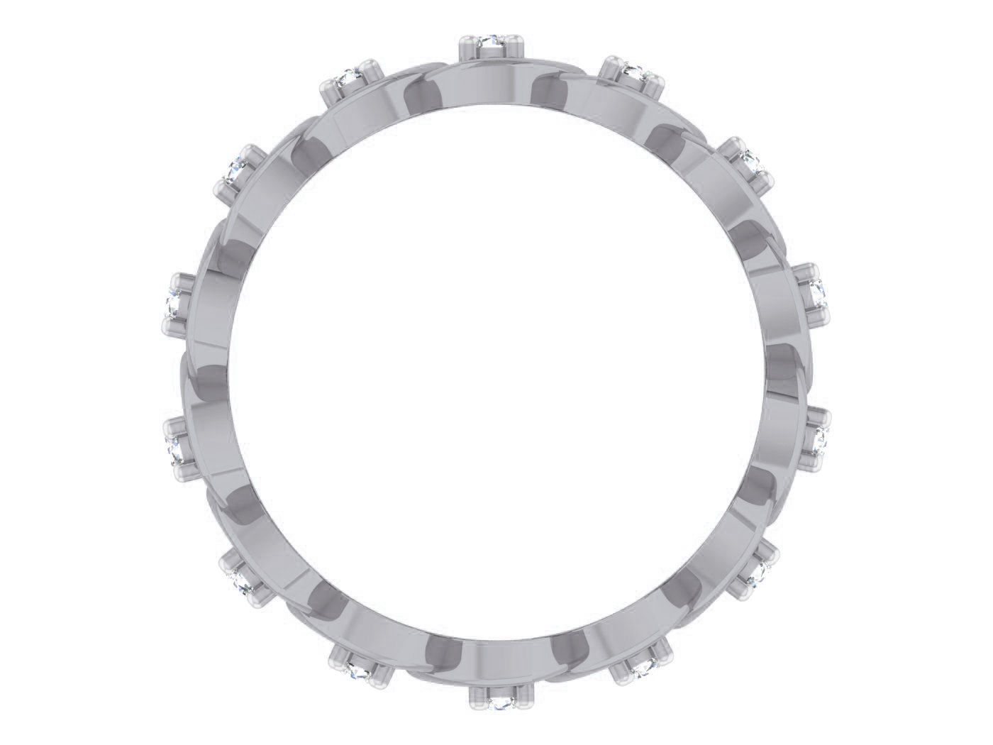 Diamond Link band ring 3dm stl obj gltf glb 3mf renders details 3D print model_5