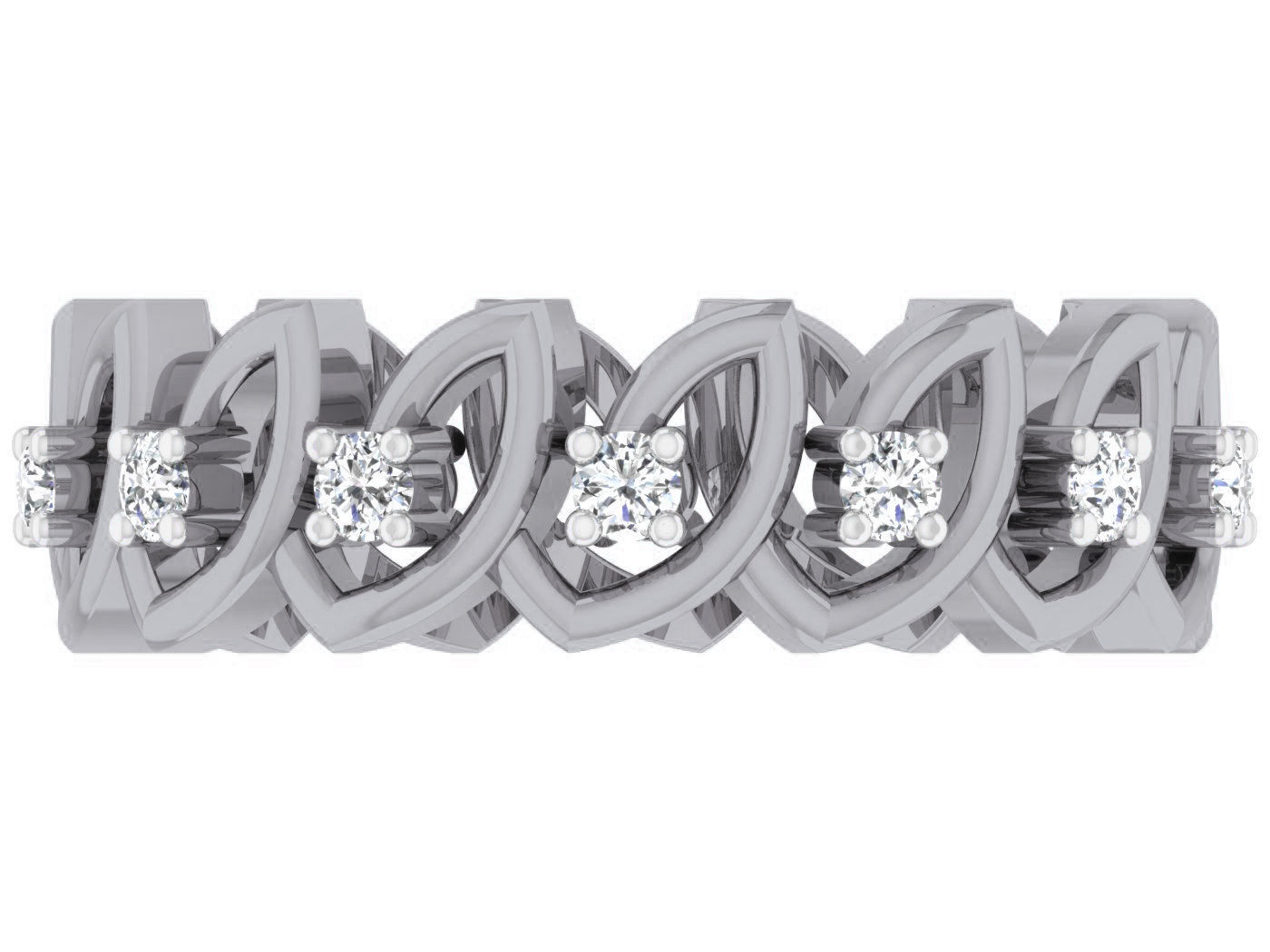 Diamond Link band ring 3dm stl obj gltf glb 3mf renders details 3D print model_11