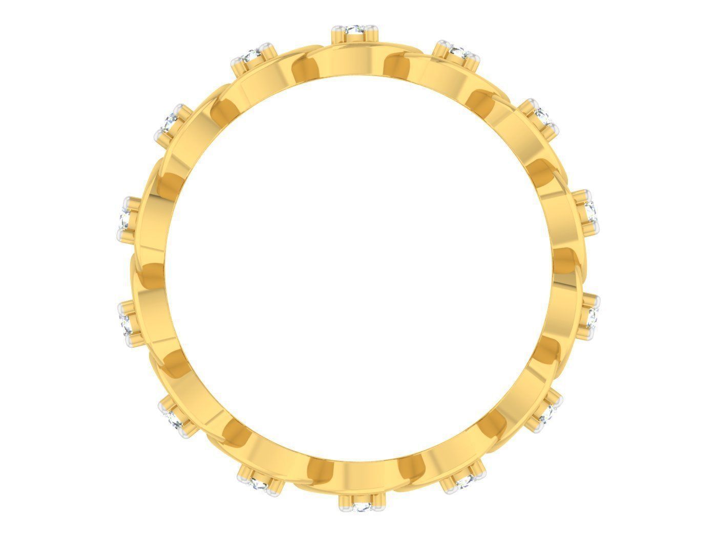 Diamond Link band ring 3dm stl obj gltf glb 3mf renders details 3D print model_4