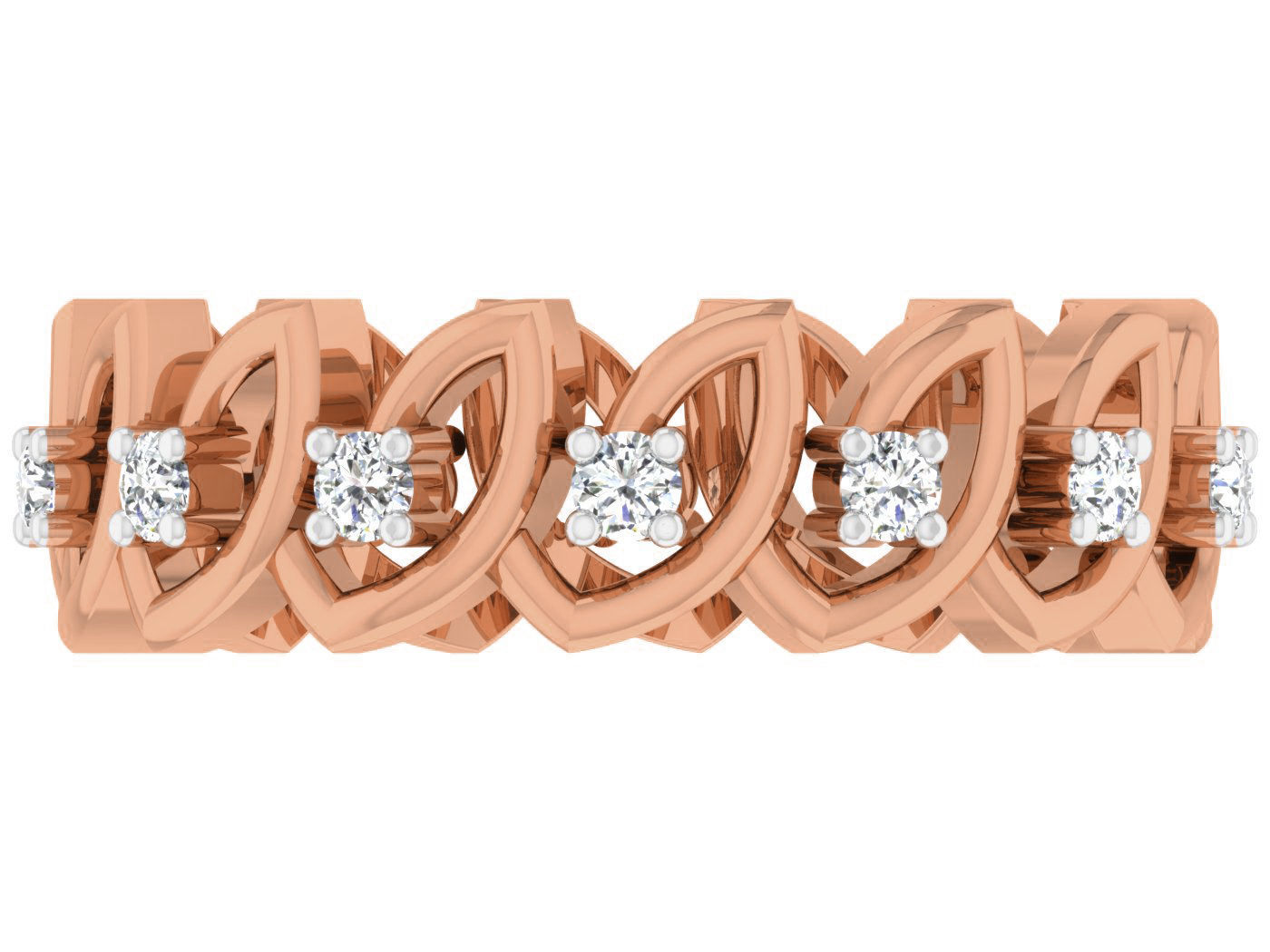 Diamond Link band ring 3dm stl obj gltf glb 3mf renders details 3D print model_10