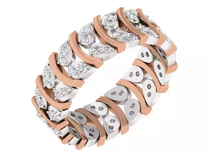 Diamond band ring 3dm stl obj gltf glb 3mf renders details
