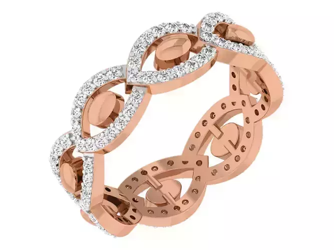 Diamond band ring 3dm stl obj gltf glb 3mf renders details