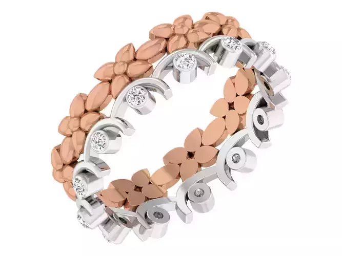 Diamond band ring 3dm stl obj gltf glb 3mf renders details