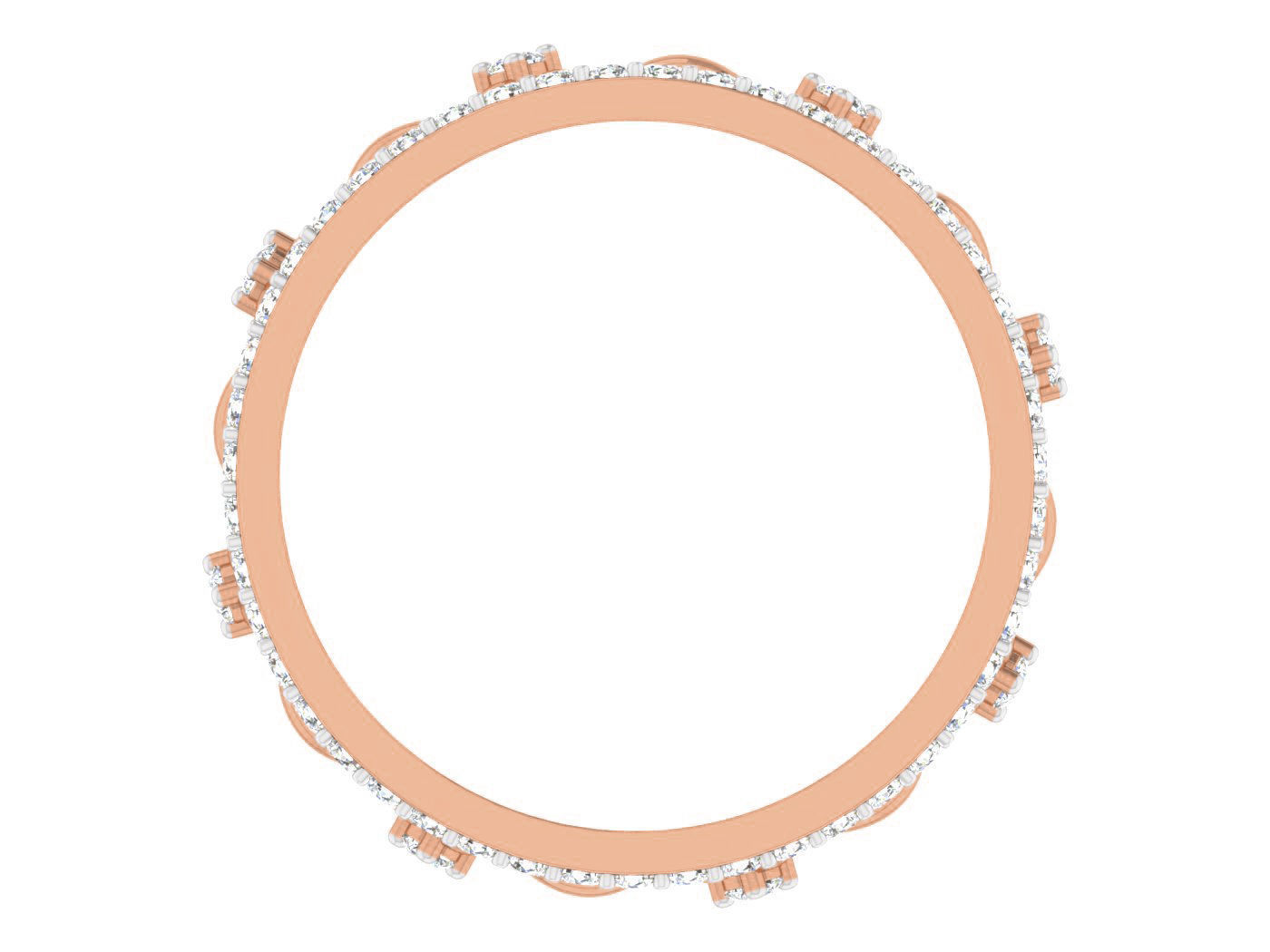 Flower Diamond band ring 3dm stl obj gltf glb 3mf renders 3D print model_6