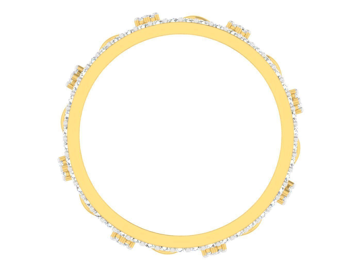 Flower Diamond band ring 3dm stl obj gltf glb 3mf renders 3D print model_4