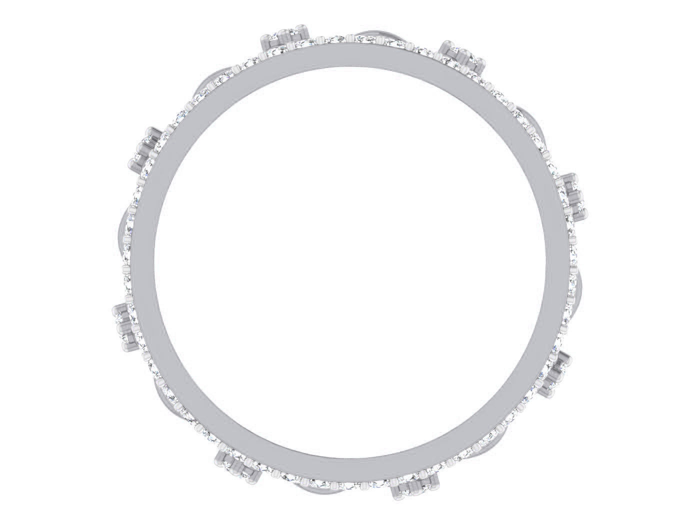 Flower Diamond band ring 3dm stl obj gltf glb 3mf renders 3D print model_5