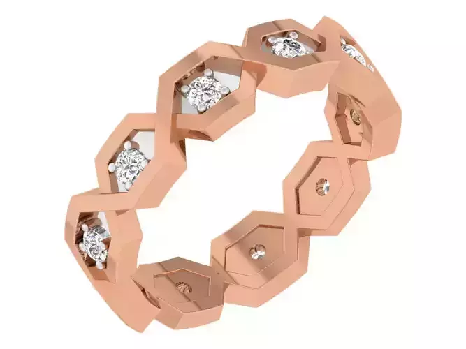 Diamond band ring 3dm stl obj gltf glb 3mf renders details