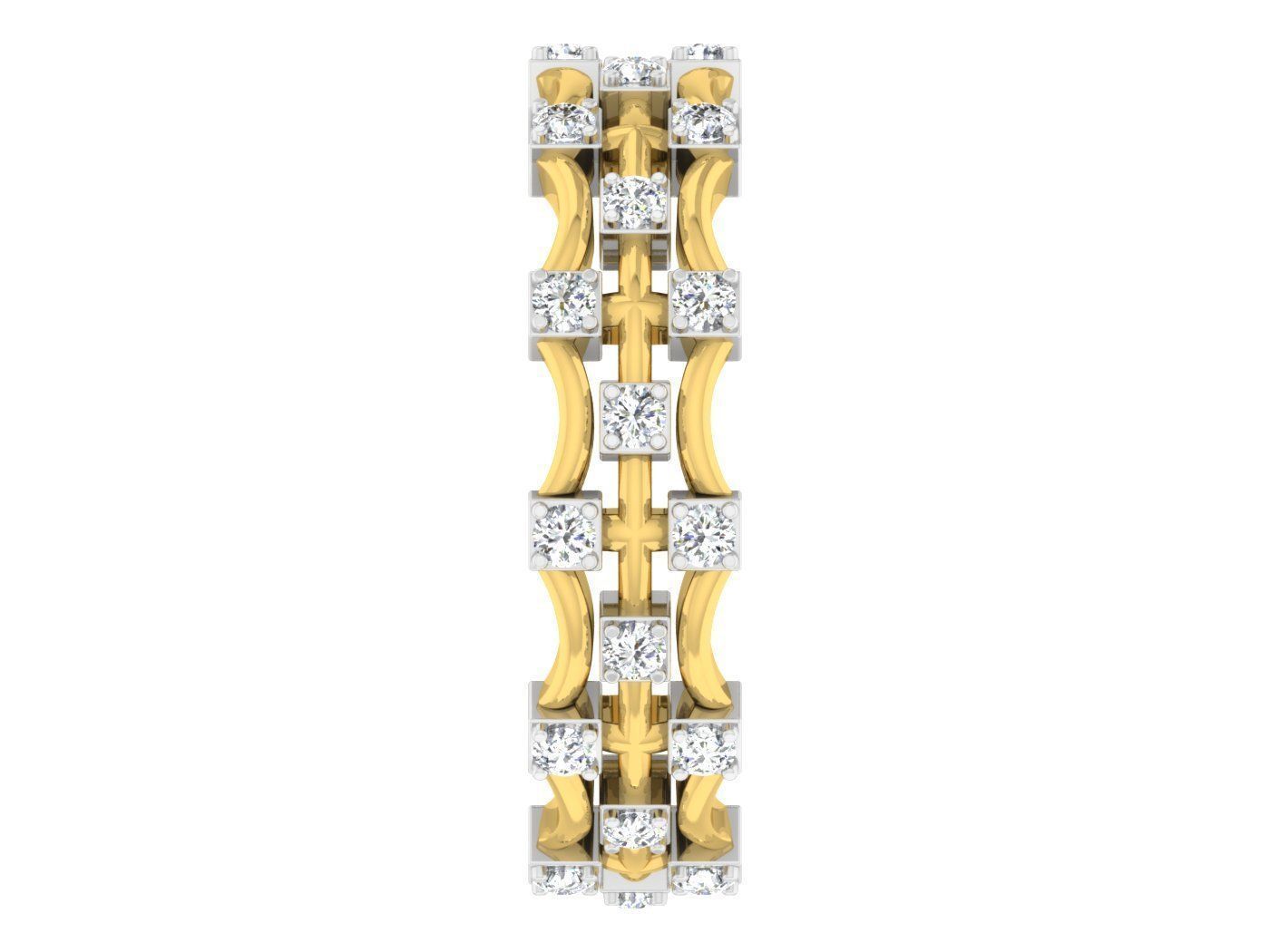 Diamond band ring 3dm stl obj gltf glb 3mf renders details 3D print model_8