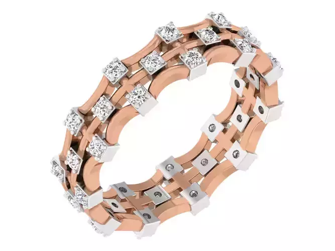 Diamond band ring 3dm stl obj gltf glb 3mf renders details