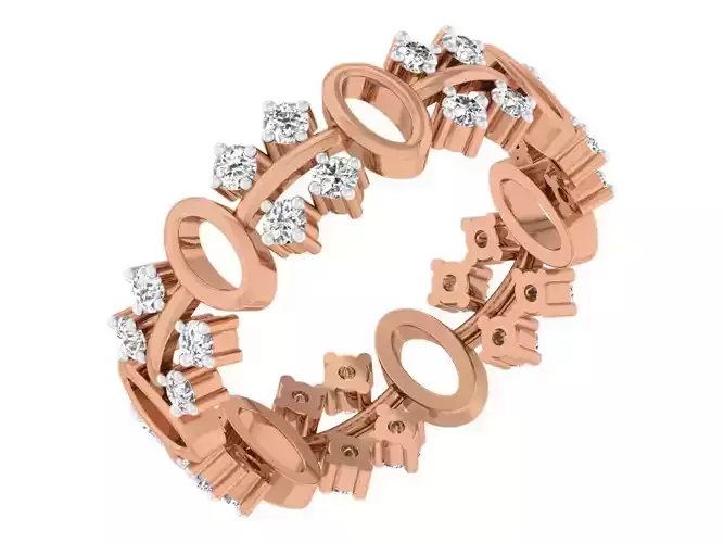 Diamond band ring 3dm stl obj gltf glb 3mf renders details 3D print model