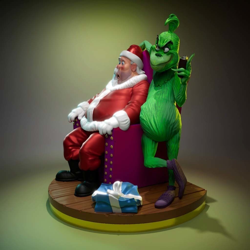 The Grinch and Santa Claus 3D print model_1