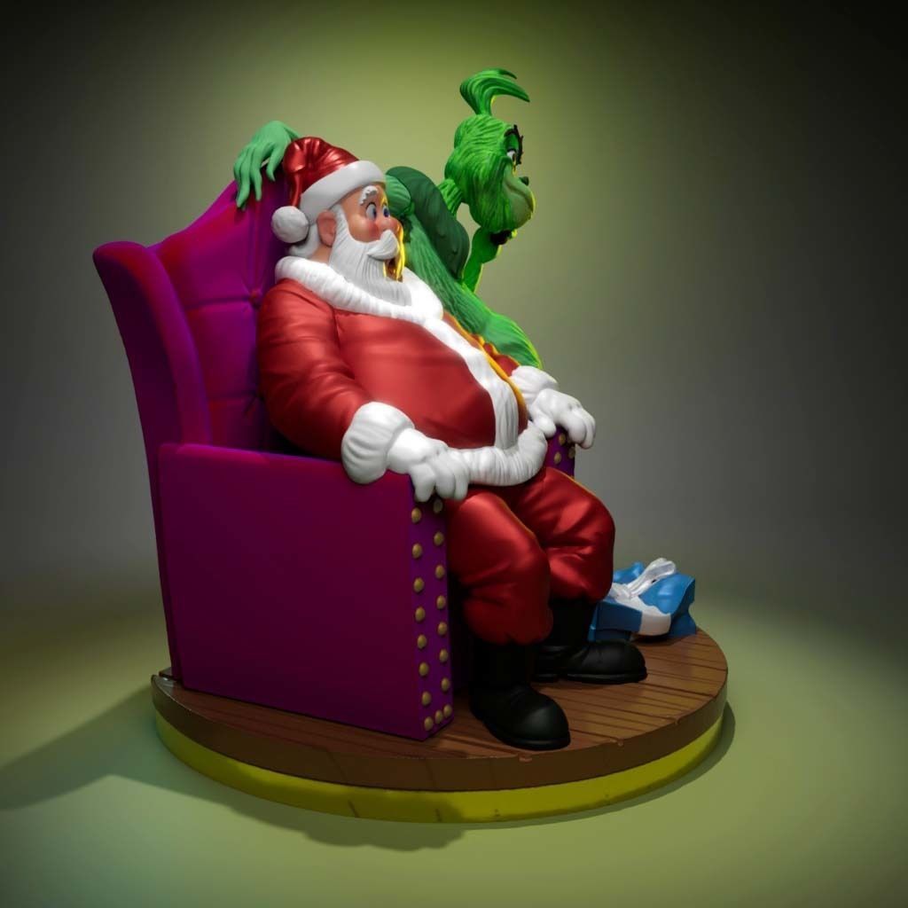 The Grinch and Santa Claus 3D print model_2