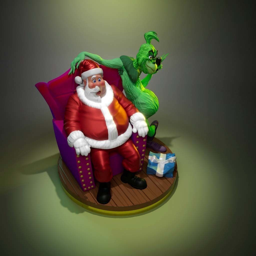 The Grinch and Santa Claus 3D print model_4