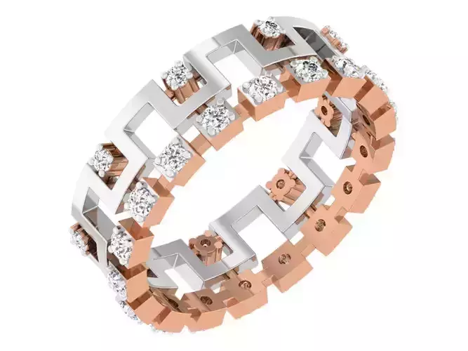 Diamond band ring 3dm stl obj gltf glb 3mf renders details 3D print model