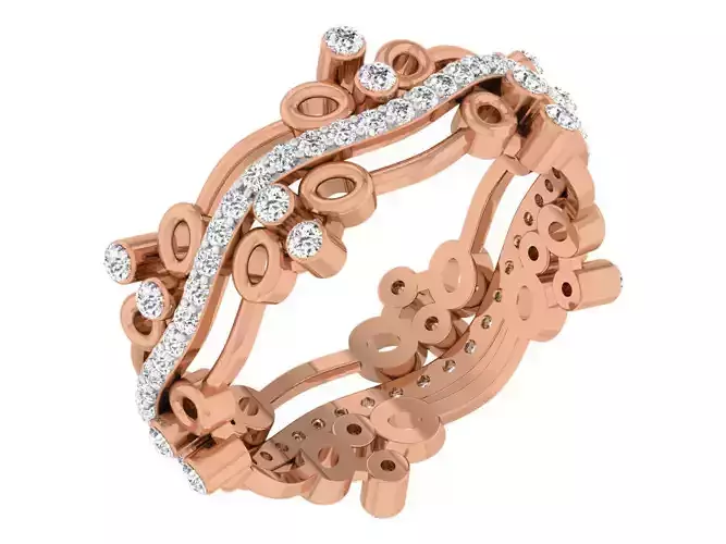 Diamond band ring 3dm stl obj gltf glb 3mf renders details