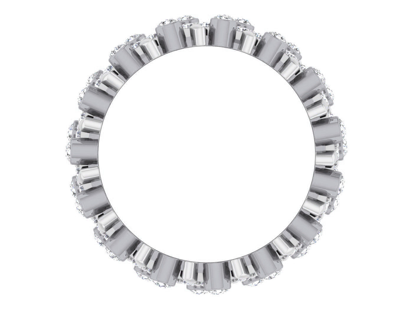 Diamond band ring 3dm stl obj gltf glb 3mf renders details 3D print model_5