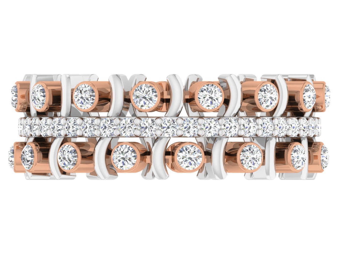 Diamond band ring 3dm stl obj gltf glb 3mf renders details 3D print model_12