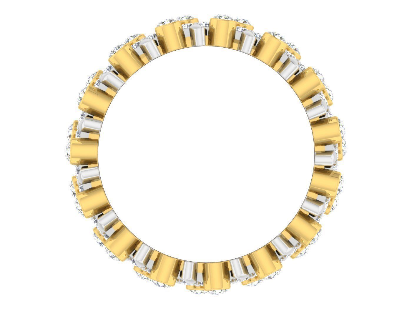 Diamond band ring 3dm stl obj gltf glb 3mf renders details 3D print model_3