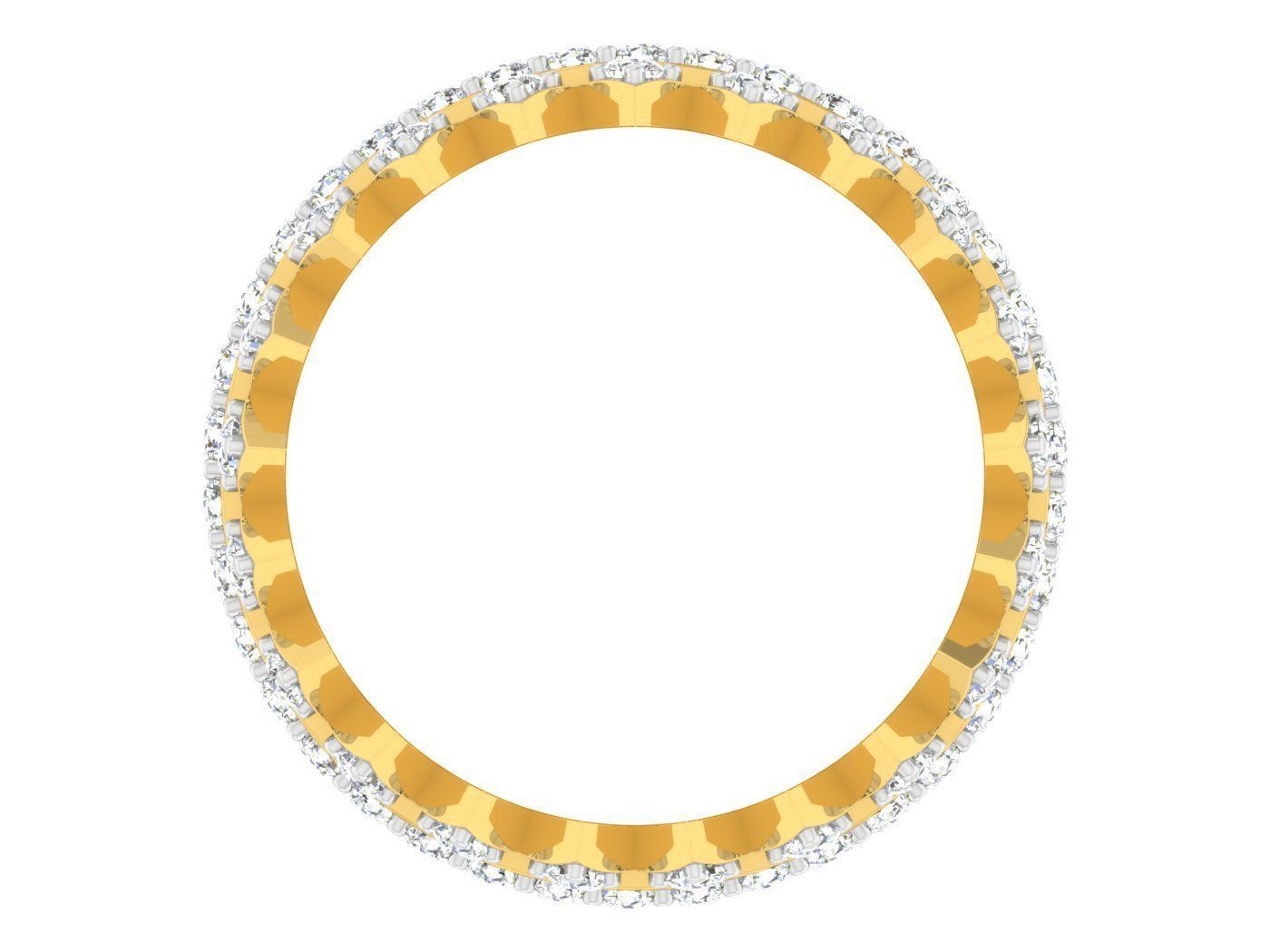 Diamond band ring 3dm stl obj gltf glb 3mf renders details 3D print model_4