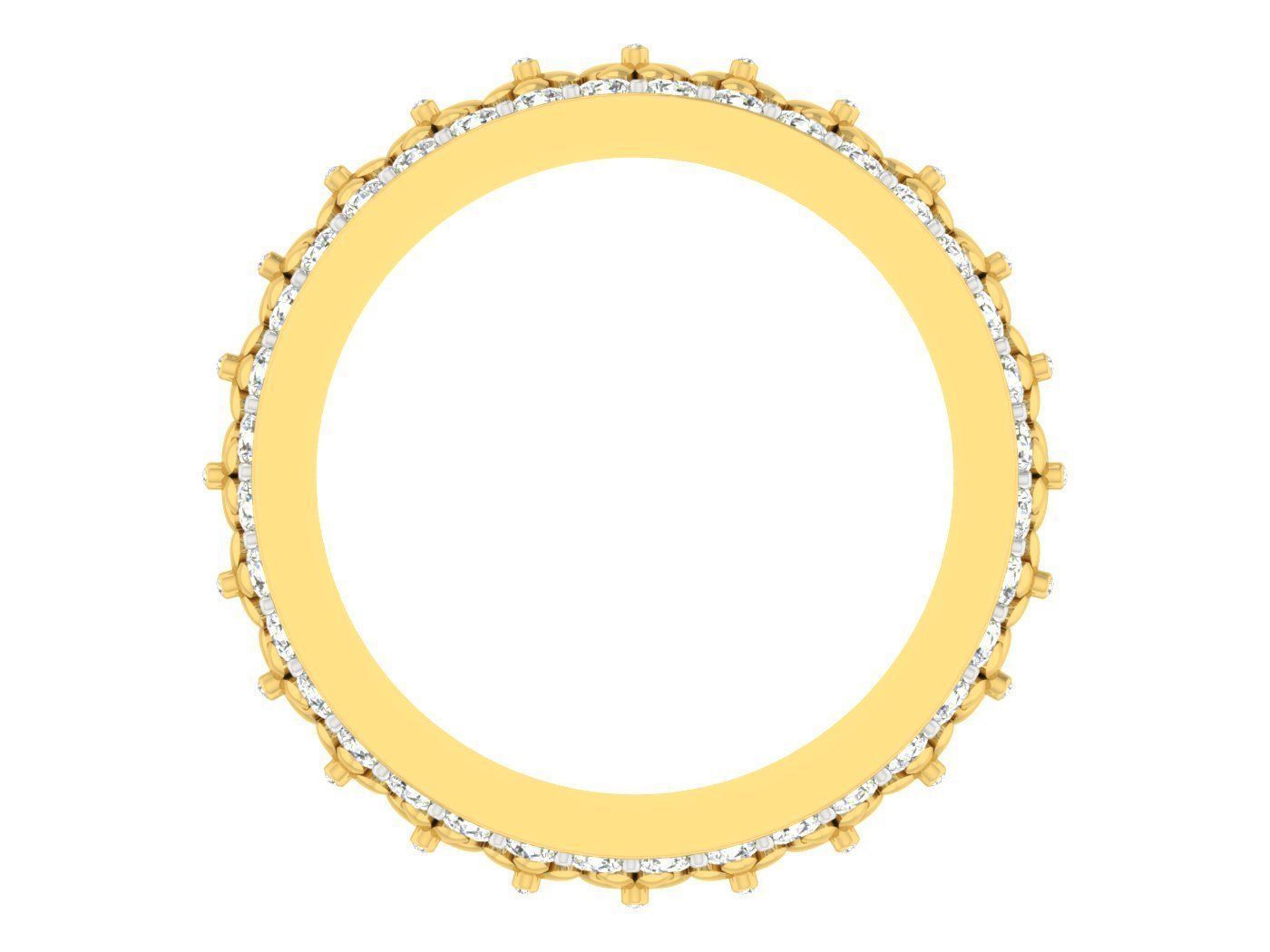 Diamond band ring 3dm stl obj gltf glb 3mf renders details 3D print model_4