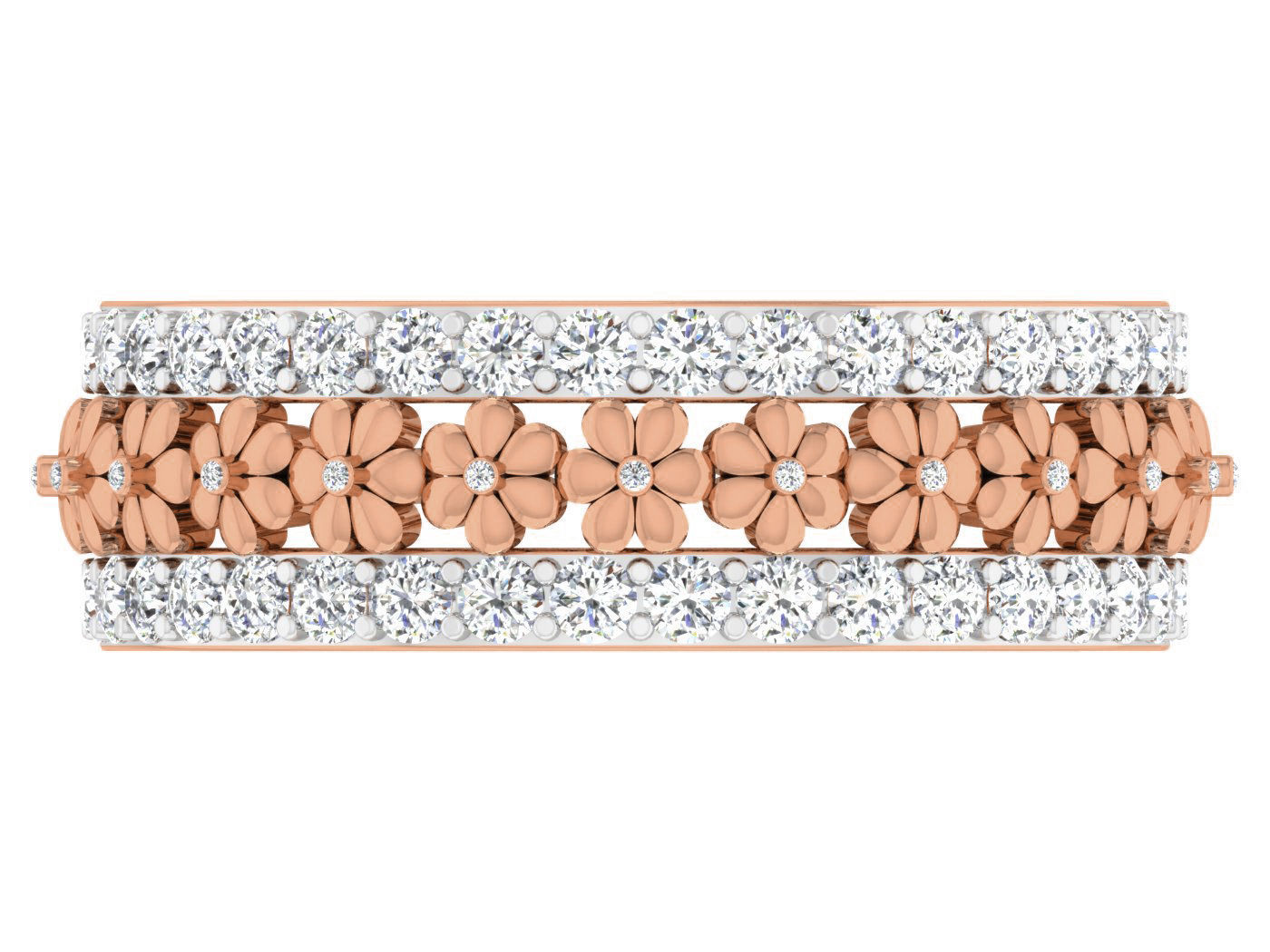 Diamond band ring 3dm stl obj gltf glb 3mf renders details 3D print model_12