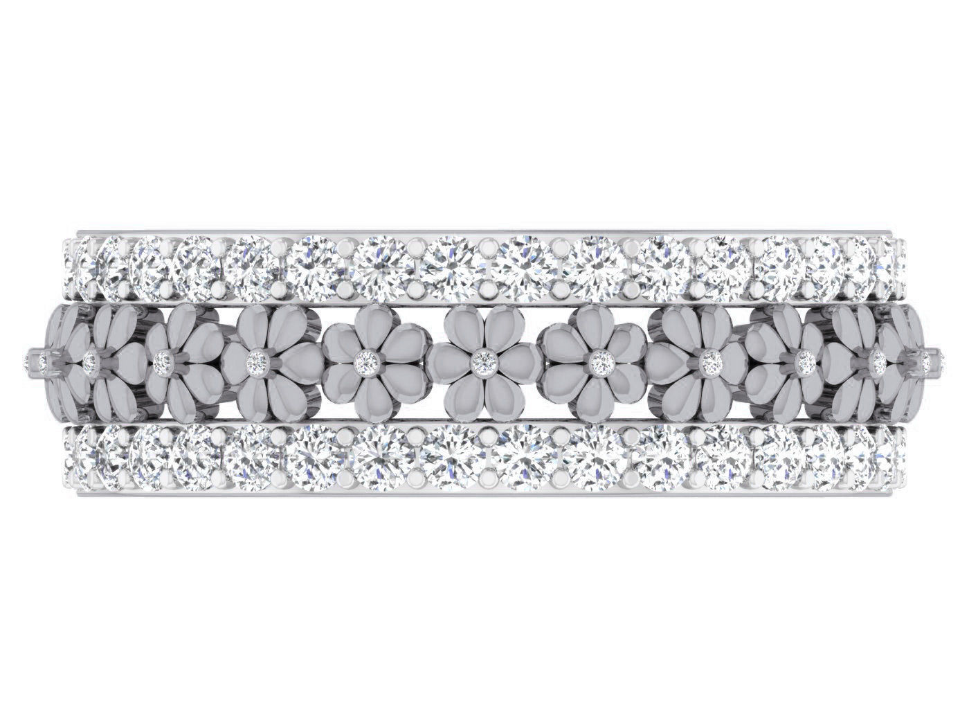 Diamond band ring 3dm stl obj gltf glb 3mf renders details 3D print model_11