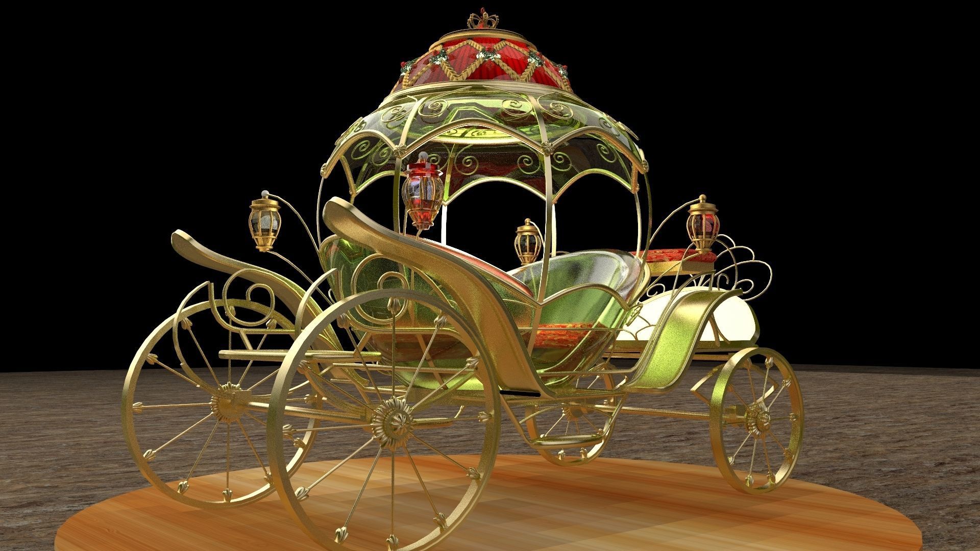 Chinese carriage  3D model_1