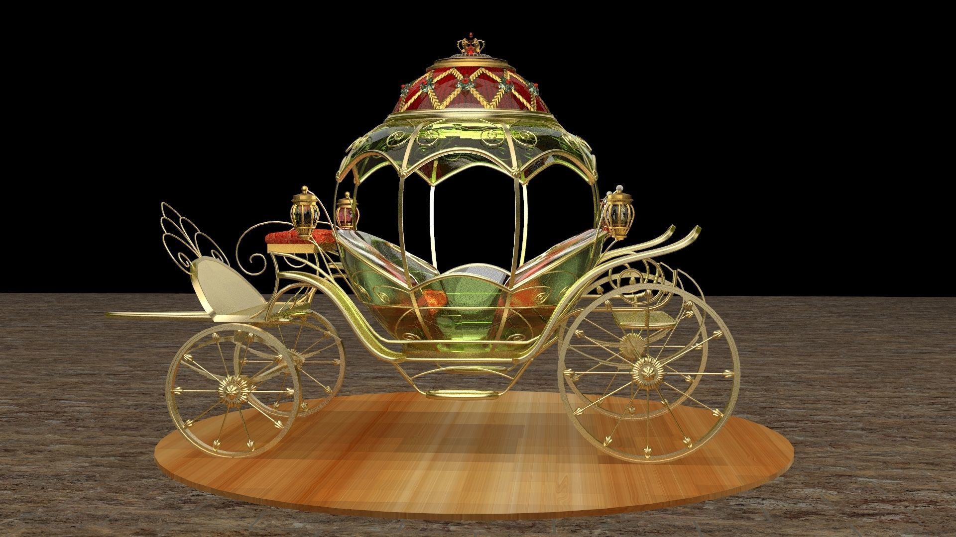 Chinese carriage  3D model_2