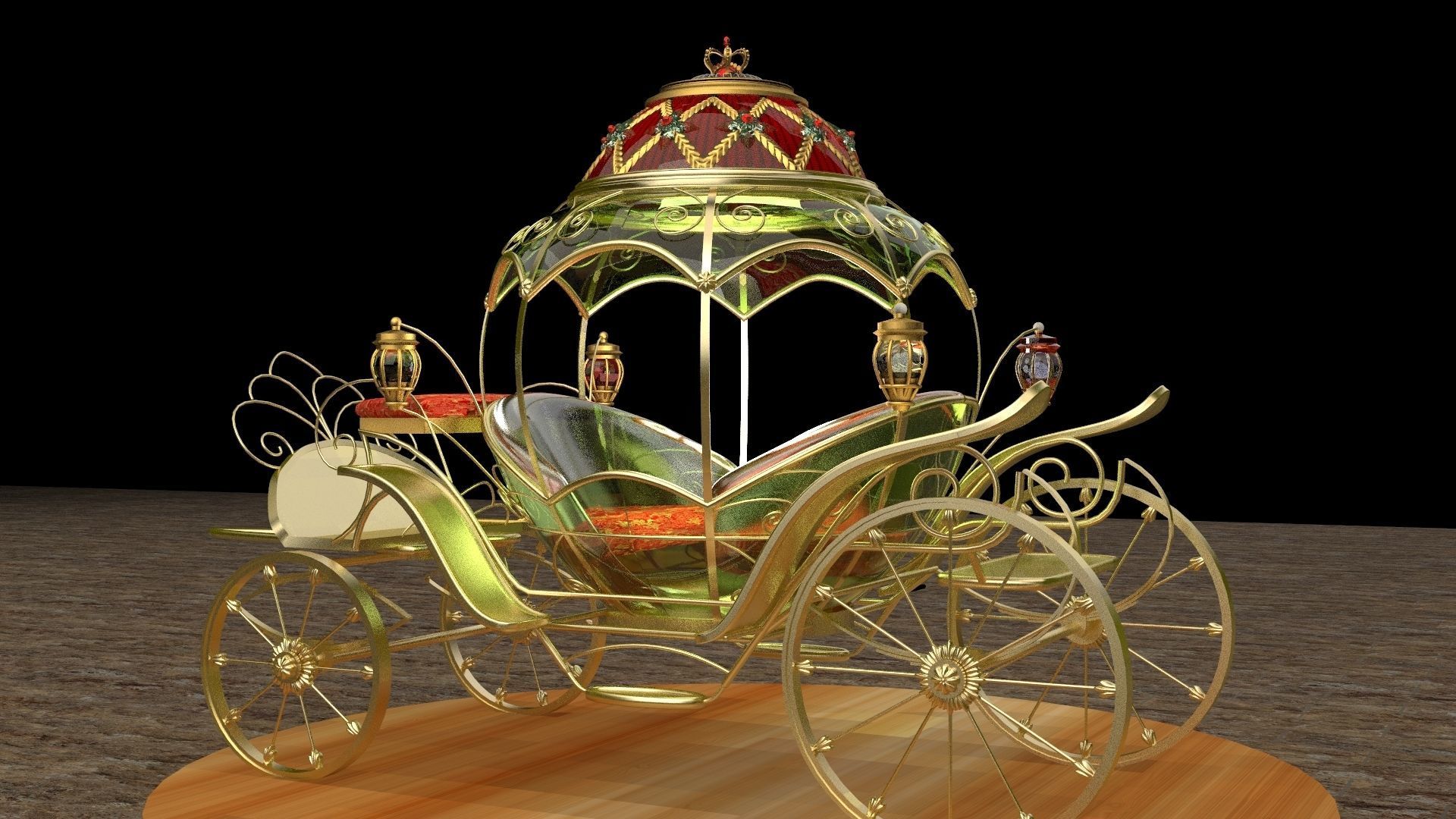 Chinese carriage  3D model_4