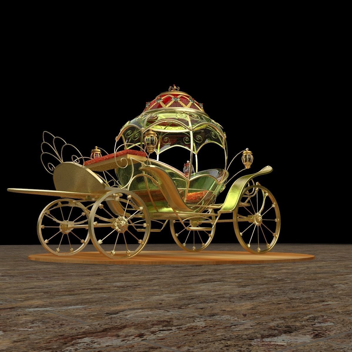 Chinese carriage  3D model_5