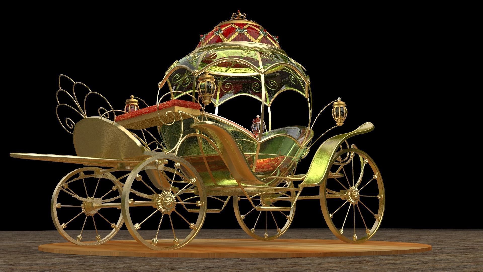 Chinese carriage  3D model_3