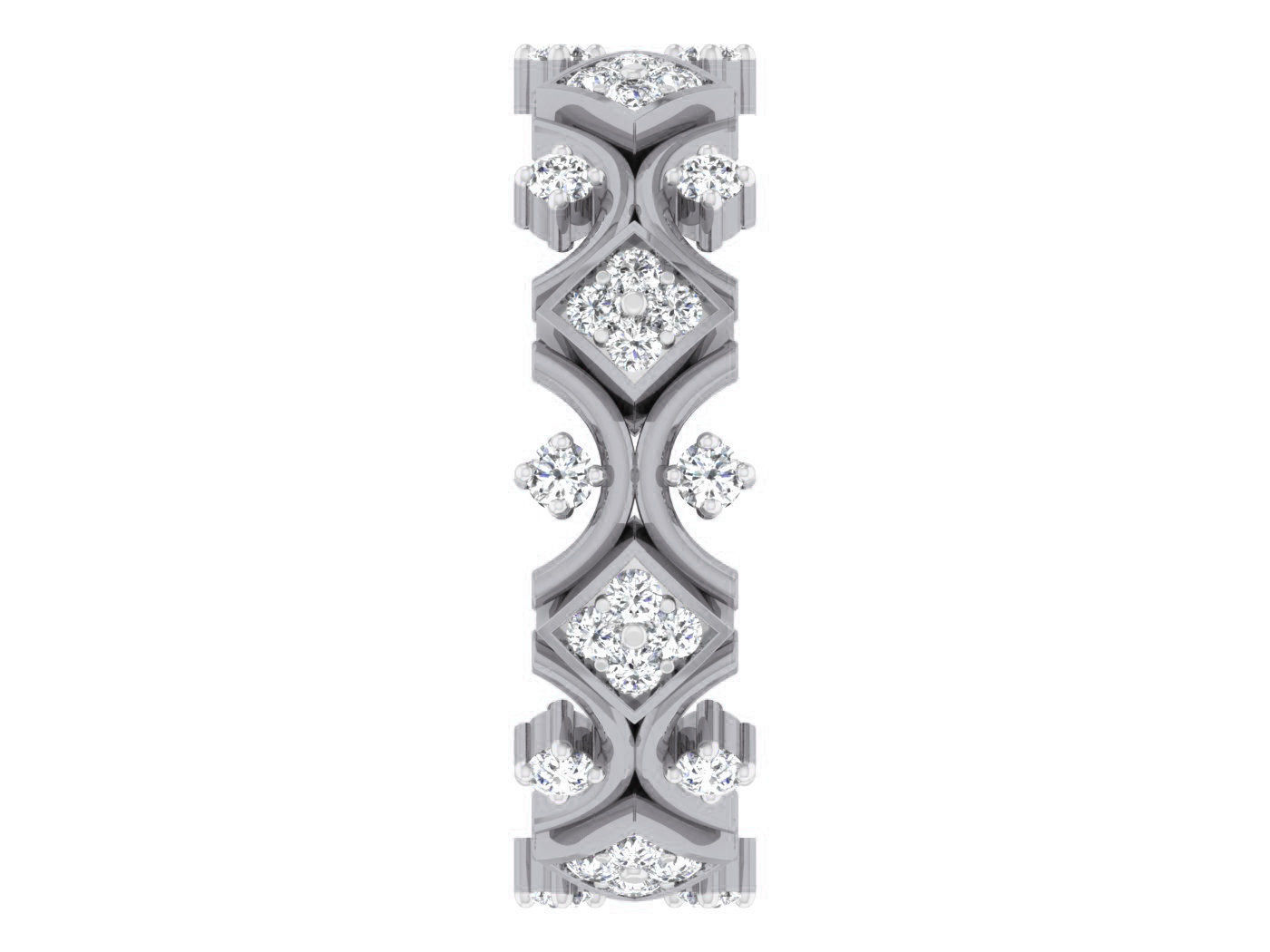 Diamond band ring 3dm stl obj gltf glb 3mf renders details 3D print model_9