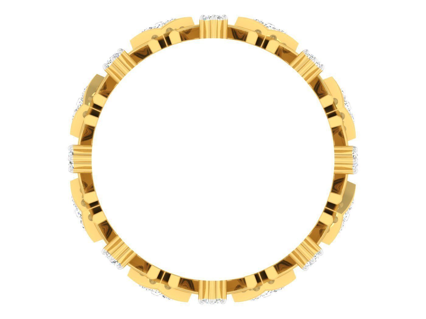 Diamond band ring 3dm stl obj gltf glb 3mf renders details 3D print model_6