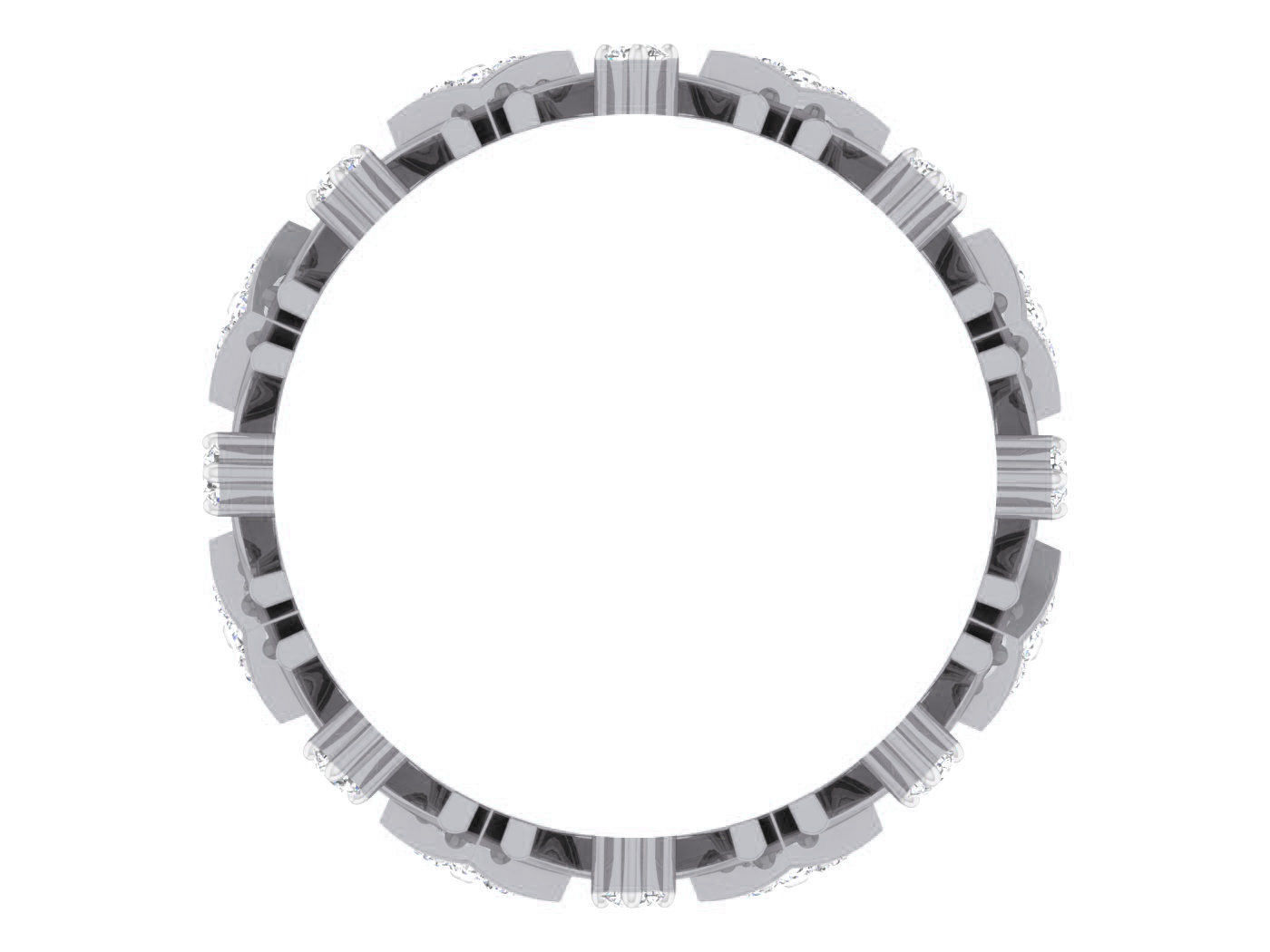 Diamond band ring 3dm stl obj gltf glb 3mf renders details 3D print model_5