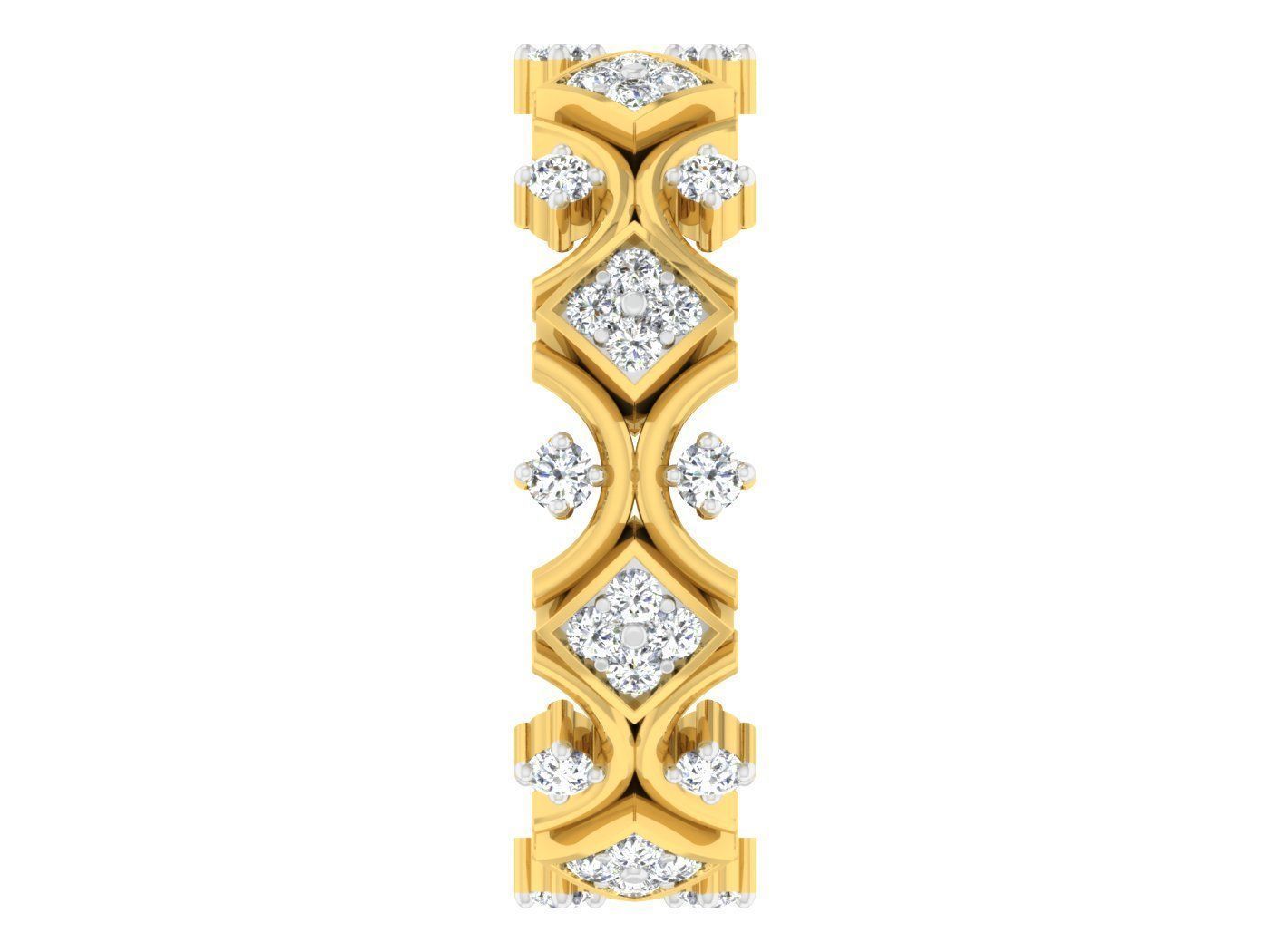 Diamond band ring 3dm stl obj gltf glb 3mf renders details 3D print model_8