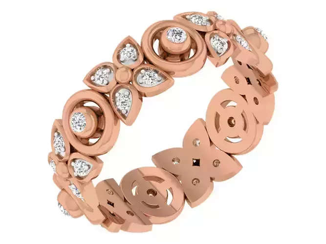 Diamond band ring 3dm stl obj gltf glb 3mf renders details 3D print model