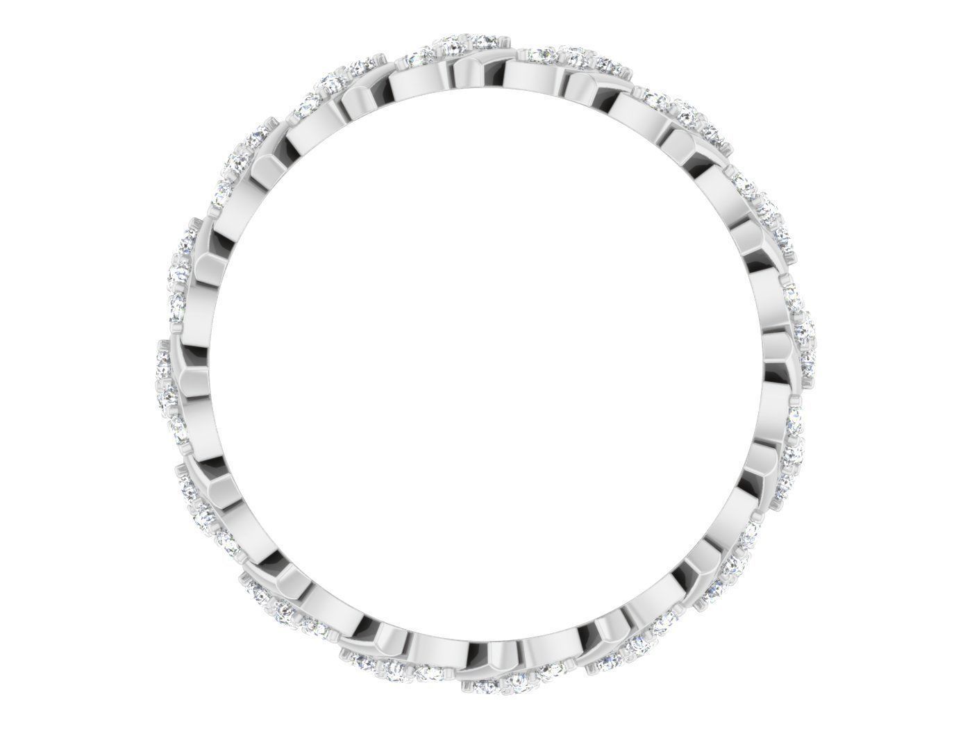 Diamond band ring 3dm stl obj gltf glb 3mf renders details 3D print model_1