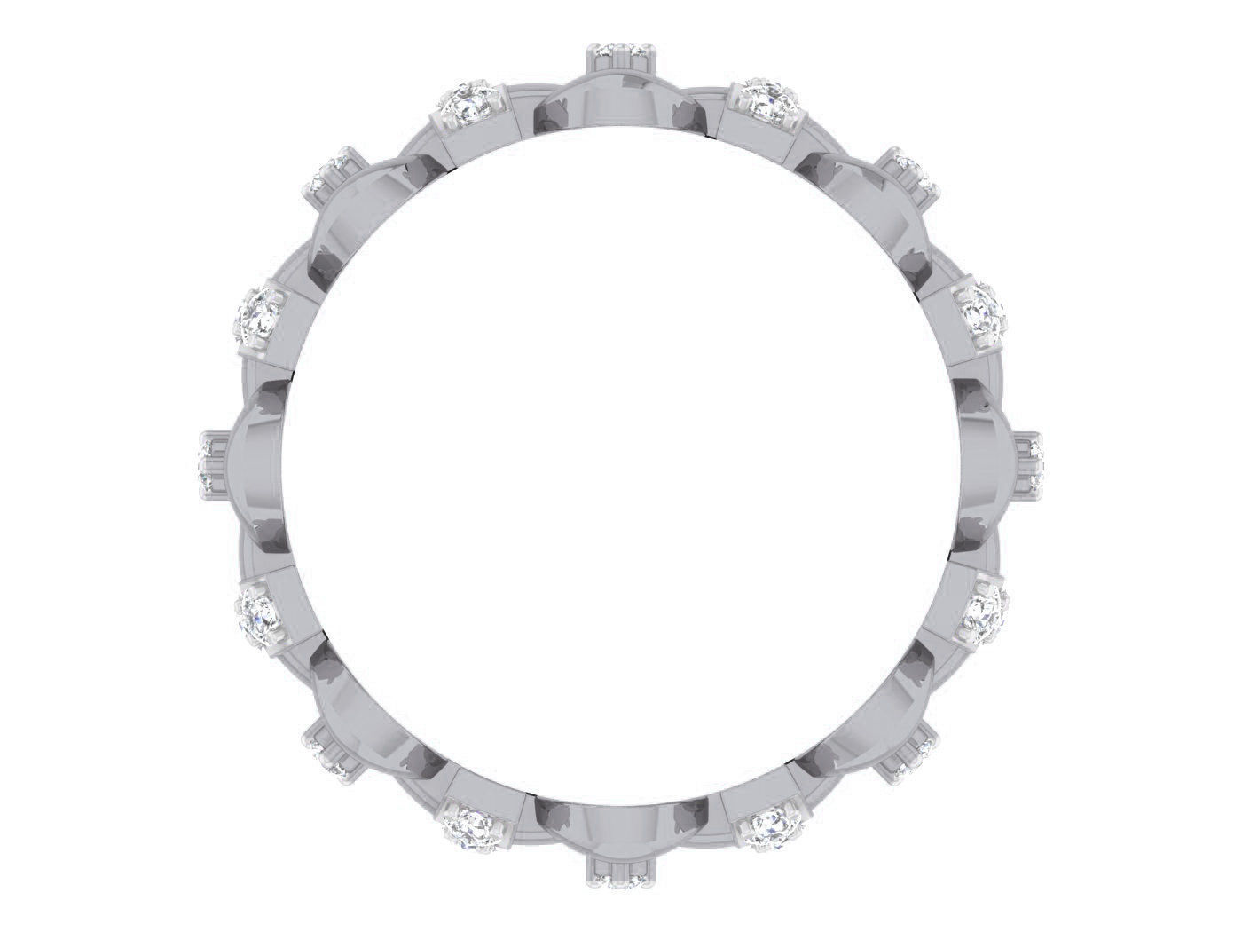 Diamond band ring 3dm stl obj gltf glb 3mf renders details 3D print model_5