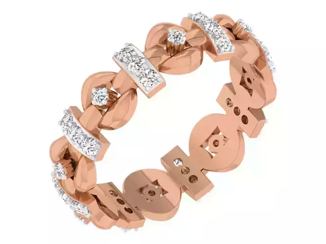 Diamond band ring 3dm stl obj gltf glb 3mf renders details 3D print model