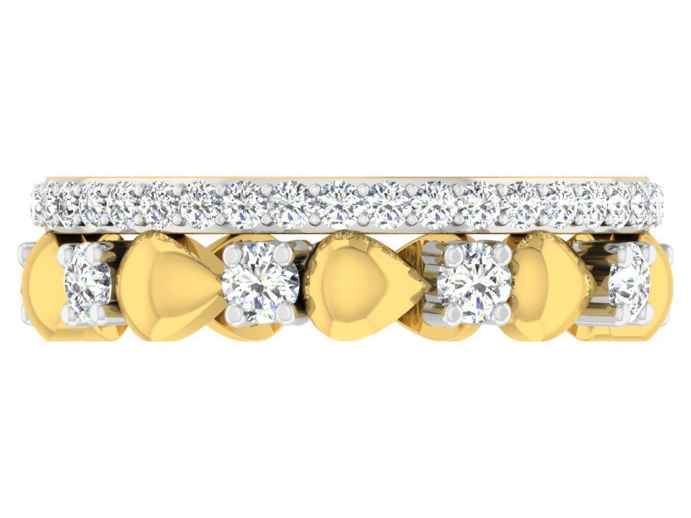 Diamond band ring 3dm stl obj gltf glb 3mf renders details 3D print model_11