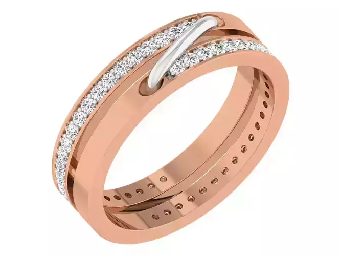 Diamond band ring 3dm stl obj gltf glb 3mf renders details